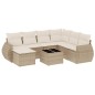 vidaXL Juego de sofás de jardín con cojines beige 8 pzas ratán PE vidaXL Juego de sofás de jardín con cojines beige 8 pzas ratán PE