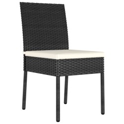 vidaXL Sillas de comedor de jardín 4 unidades ratán sintético negro