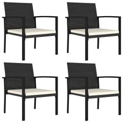 vidaXL Sillas de comedor de jardín 4 unidades ratán sintético negro