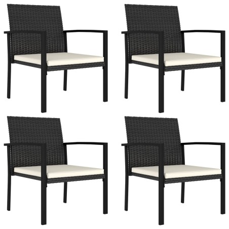 vidaXL Sillas de comedor de jardín 4 unidades ratán sintético negro