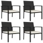 vidaXL Sillas de comedor de jardín 4 unidades ratán sintético negro