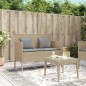 vidaXL Banco de jardín con cojines ratán sintético beige vidaXL Banco de jardín con cojines ratán sintético beige