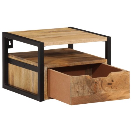 vidaXL Mesita de noche de pared madera maciza de acacia 35x35x25 cm