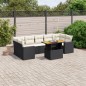 vidaXL Set de sofás de jardín 8 piezas y cojines ratán sintético negro vidaXL Set de sofás de jardín 8 piezas y cojines ratán sintético negro
