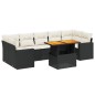 vidaXL Set de sofás de jardín 8 piezas y cojines ratán sintético negro vidaXL Set de sofás de jardín 8 piezas y cojines ratán sintético negro