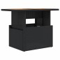 vidaXL Mesa de jardín ratán PE y madera de acacia negro 100x55x73 cm vidaXL Mesa de jardín ratán PE y madera de acacia negro 100x55x73 cm