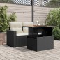 vidaXL Mesa de jardín ratán PE y madera de acacia negro 100x55x73 cm vidaXL Mesa de jardín ratán PE y madera de acacia negro 100x55x73 cm
