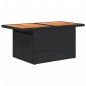 vidaXL Mesa de jardín ratán PE y madera de acacia negro 100x55x73 cm vidaXL Mesa de jardín ratán PE y madera de acacia negro 100x55x73 cm