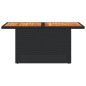 vidaXL Mesa de jardín ratán PE y madera de acacia negro 100x55x73 cm vidaXL Mesa de jardín ratán PE y madera de acacia negro 100x55x73 cm