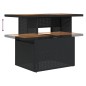 vidaXL Mesa de jardín ratán PE y madera de acacia negro 100x55x73 cm vidaXL Mesa de jardín ratán PE y madera de acacia negro 100x55x73 cm
