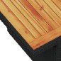 vidaXL Mesa de jardín ratán PE y madera de acacia negro 100x55x73 cm vidaXL Mesa de jardín ratán PE y madera de acacia negro 100x55x73 cm
