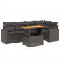 vidaXL Set de sofás de jardín 6 piezas y cojines ratán sintético negro vidaXL Set de sofás de jardín 6 piezas y cojines ratán sintético negro