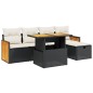 vidaXL Set de sofás de jardín 6 piezas y cojines ratán sintético negro vidaXL Set de sofás de jardín 6 piezas y cojines ratán sintético negro