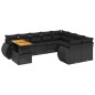 vidaXL Set de sofás de jardín 10 pzas cojines ratán sintético negro vidaXL Set de sofás de jardín 10 pzas cojines ratán sintético negro