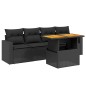 vidaXL Set de muebles de jardín 5 pzas y cojines ratán sintético negro vidaXL Set de muebles de jardín 5 pzas y cojines ratán sintético negro