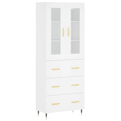 vidaXL Aparador alto madera contrachapada blanco 69,5x34x180 cm