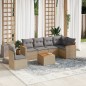 vidaXL Set sofás de jardín 7 piezas y cojines ratán sintético beige vidaXL Set sofás de jardín 7 piezas y cojines ratán sintético beige