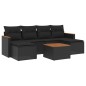vidaXL Set de comedor de jardín 7 pzas y cojines ratán sintético negro vidaXL Set de comedor de jardín 7 pzas y cojines ratán sintético negro
