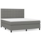 vidaXL Cama box spring con colchón tela gris oscuro 180x200 cm vidaXL Cama box spring con colchón tela gris oscuro 180x200 cm