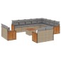 vidaXL Set sofás de jardín con cojines 13 pzas ratán sintético beige vidaXL Set sofás de jardín con cojines 13 pzas ratán sintético beige