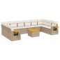 vidaXL Set de sofás de jardín 11pzas con cojines ratán sintético beige vidaXL Set de sofás de jardín 11pzas con cojines ratán sintético beige