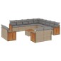 vidaXL Set sofás de jardín 14 pzas con cojines ratán sintético beige vidaXL Set sofás de jardín 14 pzas con cojines ratán sintético beige