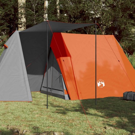 vidaXL Tienda de campaña 3 personas tafetán 185T gris y naranja