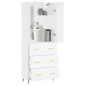 vidaXL Aparador alto madera contrachapada blanco 69,5x34x180 cm vidaXL Aparador alto madera contrachapada blanco 69,5x34x180 cm