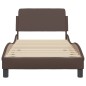 vidaXL Estructura de cama con cabecero cuero sintético marrón 90x200cm