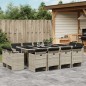 vidaXL Set comedor jardín y cojines 13 pzas ratán sintético gris claro vidaXL Set comedor jardín y cojines 13 pzas ratán sintético gris claro