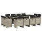 vidaXL Set comedor jardín y cojines 13 pzas ratán sintético gris claro vidaXL Set comedor jardín y cojines 13 pzas ratán sintético gris claro