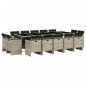 vidaXL Set comedor jardín y cojines 15 pzas ratán sintético gris claro vidaXL Set comedor jardín y cojines 15 pzas ratán sintético gris claro