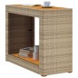 vidaXL Mesa auxiliar jardín tapa madera ratán PE beige 100x40x75 cm vidaXL Mesa auxiliar jardín tapa madera ratán PE beige 100x40x75 cm
