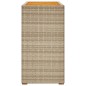 vidaXL Mesa auxiliar jardín tapa madera ratán PE beige 100x40x75 cm vidaXL Mesa auxiliar jardín tapa madera ratán PE beige 100x40x75 cm