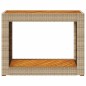 vidaXL Mesa auxiliar jardín tapa madera ratán PE beige 100x40x75 cm vidaXL Mesa auxiliar jardín tapa madera ratán PE beige 100x40x75 cm