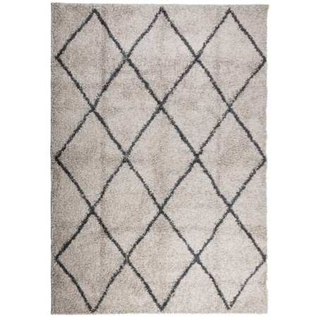 vidaXL Alfombra de pelo largo moderna beige y antracita 140x200 cm