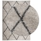 vidaXL Alfombra de pelo largo moderna beige y antracita 140x200 cm vidaXL Alfombra de pelo largo moderna beige y antracita 140x200 cm