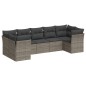 vidaXL Set de sofás de jardín 7 piezas con cojines ratán PE gris vidaXL Set de sofás de jardín 7 piezas con cojines ratán PE gris