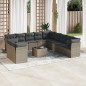 vidaXL Set de sofás de jardín 12 pzas con cojines ratán sintético gris vidaXL Set de sofás de jardín 12 pzas con cojines ratán sintético gris