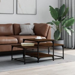vidaXL Mesa de centro madera de ingeniería roble marrón 102x60x45 cm