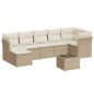 vidaXL Juego de sofás de jardín con cojines beige 8 pzas ratán PE vidaXL Juego de sofás de jardín con cojines beige 8 pzas ratán PE