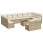 vidaXL Set sofás de jardín con cojines 13 pzas ratán sintético beige