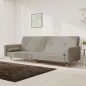 vidaXL Sofá cama de 2 plazas con dos almohadas terciopelo gris claro vidaXL Sofá cama de 2 plazas con dos almohadas terciopelo gris claro