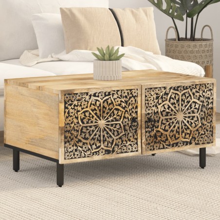 vidaXL Mesa de centro de madera maciza de pino 80x50x40 cm  
