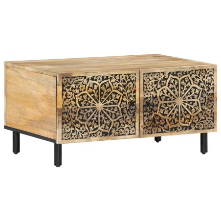 vidaXL Mesa de centro de madera maciza de pino 80x50x40 cm  