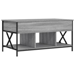 vidaXL Mesa de centro madera ingeniería metal gris Sonoma 100x55x50 cm