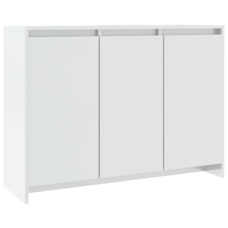 vidaXL Aparador de madera contrachapada blanco brillante 102x33x75 cm