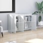 vidaXL Aparador de madera contrachapada blanco brillante 102x33x75 cm vidaXL Aparador de madera contrachapada blanco brillante 102x33x75 cm
