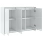 vidaXL Aparador de madera contrachapada blanco brillante 102x33x75 cm vidaXL Aparador de madera contrachapada blanco brillante 102x33x75 cm