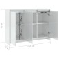 vidaXL Aparador de madera contrachapada blanco brillante 102x33x75 cm vidaXL Aparador de madera contrachapada blanco brillante 102x33x75 cm
